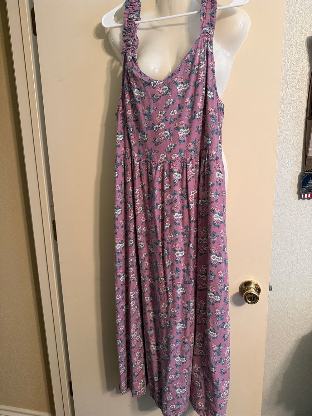 dip Mauve Floral Maxi Dress with Ruffled Straps